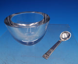 Cardinal by Grann and Laglye Crystal Salt Dip w/Sterling Silver Salt Spoon #7130