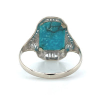10k Gold 2.09ct Robin's Egg Blue Genuine Natural Turquoise Filigree Ring #J6138
