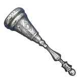 Sterling Tussie Mussie with Hand Engraved Leaves and Scrollwork (#J7462)