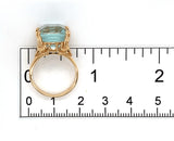 14k Yellow Gold 10 Carat Emerald Cut Genuine Natural Aquamarine Ring (#J7415)