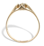 14k Gold Men's Belcher Ring w/ .53ct European Cut Genuine Natural Diamond #J7620
