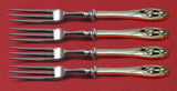 Silver Iris by International Sterling Silver Fruit Fork Set 4-piece Custom 6"