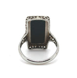 14k Gold Art Deco Filigree Genuine Natural Bloodstone Ring with Scallop (#J5786)