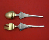 Christmas by A. Michelsen Sterling Silver Fork and Spoon Set 2pc 1965 Tree