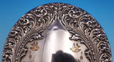 Alvin Sterling Silver Mirror and Comb Set 2pc with Mixed Metal #2500 (#0999)