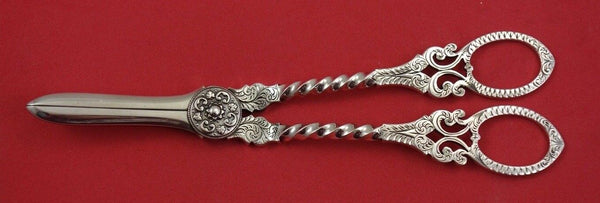English Victorian Sterling Silver Grape Shears Birmingham 1890 6 7/8"