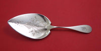 Vanderslice Coin Silver Pie Server All Silver Flat Handle Bright-Cut 9 1/8"