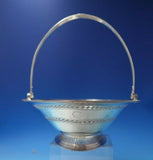 English Georgian Silverplate Basket with Handle Pierced Border Swans (#5839)