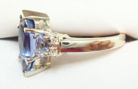 10k Gold Marquise 1.68ct Genuine Natural Tanzanite Ring with Diamonds (#J2643)