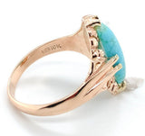 10k Rose Gold Arts and Crafts Genuine Natural Turquoise Ring Size 6 (#J6566)
