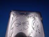 Russian .875 Silver Card Case Engraved Flower and Ribbon c. 1908-1926  (#6928)