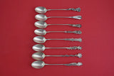 Pattern Unknown by Shiebler Sterling Parfait Spoon Set GW w/mixed leaf 6 1/8"