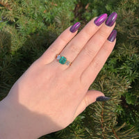18k Yellow Gold GIA 2.86 Carat Emerald and 1.02 Carat Diamond Ring (#J6507)
