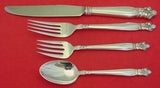 Silver Poppy by Lunt Sterling Sterling Silver Dinner Size Place Setting(s) 4pc