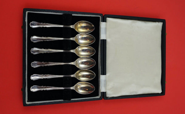 English Estate Sterling Demitasse Spoon in fitted box set of 6 1959 4 3/8"