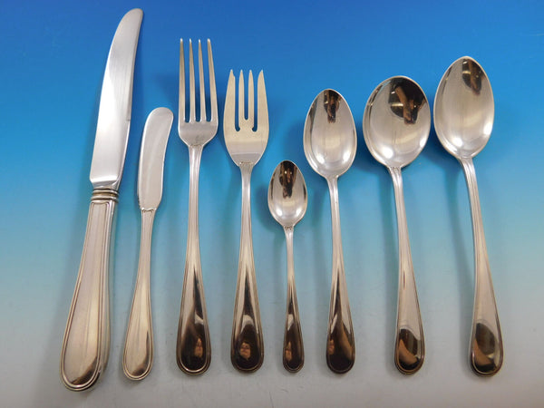 Colonial Thread by Blackinton Sterling Silver Flatware Set 8 Service 74 pieces