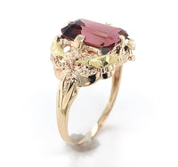 10k Rose Gold Filigree 3.80 Carat Pink Genuine Natural Tourmaline Ring (#J6550)