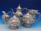 Chantilly by Gorham Grand Sterling Silver Tea Set 5pc Monogrammed (#7901)