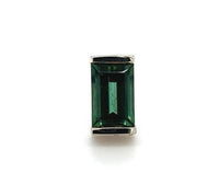 14k White Gold Teal Green Genuine Natural Tourmaline Stud Earrings (#J6323)