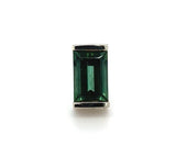 14k White Gold Teal Green Genuine Natural Tourmaline Stud Earrings (#J6323)