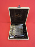 Scroll by Georg Jensen Sterling Silver Mocha Spoon Set 12 fitted box 3 1/2"