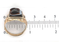 10k Yellow Gold Men's Ring with Stone Double Warrior Cameo Size 9.25 (#J6634)