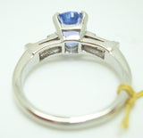 Platinum 1.26ct Genuine Natural Tanzanite Ring with Baguette Diamonds (#J2645)