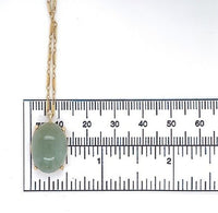 14k Yellow Gold Jadeite Jade Pendant with Bar Link Chain Jewelry (#J6223)