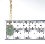 14k Yellow Gold Jadeite Jade Pendant with Bar Link Chain Jewelry (#J6223)
