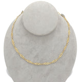 18k Yellow Gold Handmade European Chain Necklace Jewelry (#J7358)