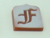 14K Gold Carved Agate Initial Pendant - You Choose Personalized New (#J2154)