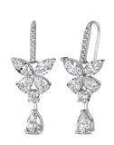 Anna Zuckerman Luxury Lab CZ Diamond  Crystalline Earrings Platinum 925S New