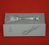 Georg Jensen Sterling Silver Dessert Set 3pc Carnelian Inset Stone Hand Hammered