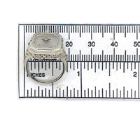 14k Gold Filigree Genuine Natural Rock Crystal Diamond Ring Size 5 (#J6496)