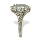 14k White Gold Filigree Ring with 1.69ct Genuine Natural Aquamarine (#J7206)