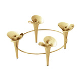 Bloom by Georg Jensen Stainless Steel Taper Candleholder 18kt Gold - New