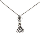 10k Gold Art Deco Genuine Natural Rock Crystal Quartz and Diamond Pendant #J7104