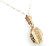 Italian 14k Yellow Gold Round Locket Necklace with Chain Jewelry (#J7610)