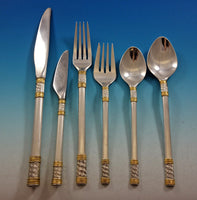 Aegean Weave Gold by Wallace Sterling Silver Flatware Set 12 Service 78 Pieces