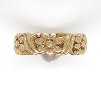 14k Yellow Gold Daisy Flower Eternity Wedding Band Size 7.25 Jewelry (#J6283)