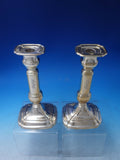 Gorham Sterling Silver Candlestick Pair #170 English Reproduction 1784 (#6015)