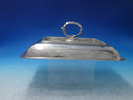 Beaded English Silverplate Top of Vegetable Dish removable handle (#6124)