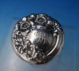 Sterling Silver Dresser Jar with Daisies on Lid c.1910 3 3/4" x 1 1/4" (#5546)