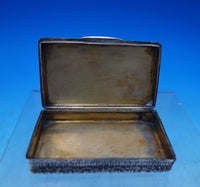 French .800 Silver Box Ornate Chasing w/ Snowflake Medallion GW Interior #6876