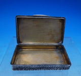 French .800 Silver Box Ornate Chasing w/ Snowflake Medallion GW Interior #6876