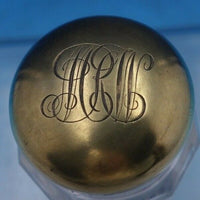 English Victorian Sterling Silver & Glass Dresser Jar Round London 1896 (#6631)