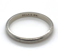 18k White Gold Band with Chevron Hand Engraving Size 5 Jewelry (#J5989)