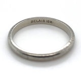 18k White Gold Band with Chevron Hand Engraving Size 5 Jewelry (#J5989)