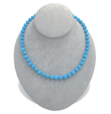 Fine 8mm Ithaca Peak Blue Genuine Turquoise Strand of Beads Necklace (#J7233)