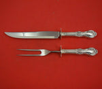 Wild Rose by International Sterling Silver Steak Carving Set 2pc HH WS 10 1/4"